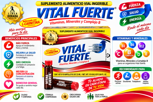 Vital Fuerte Minerales + Complejo B – Dietary Supplement with Essential Minerals and B-Complex Vitamins for Daily Nutritional and Wellness Support