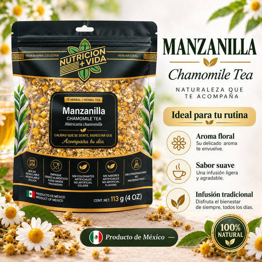 Té de Manzanilla 100% Natural – Nutrición Más Vida | 4 oz (113 g)