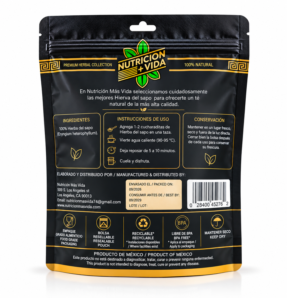 Hierba del Sapo Natural – Té Herbal Premium | 4 oz (113 g)