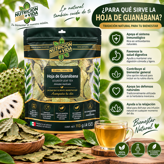Hoja de Guanábana 100% Natural – Té Herbal | 4 oz (113 g)