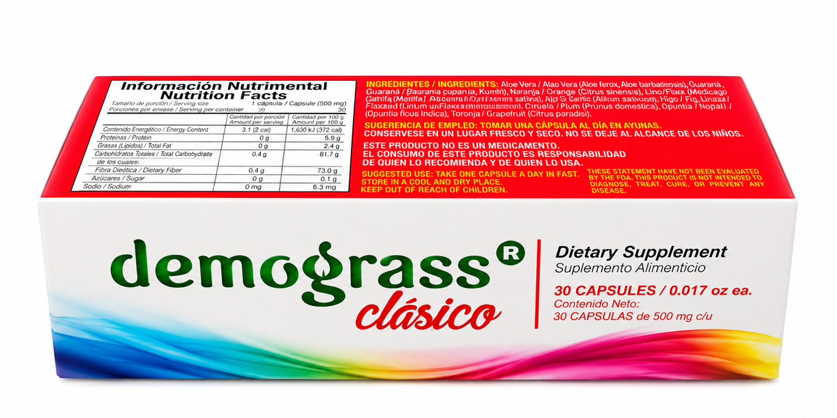 Demograss Clásico – Suplemento Alimenticio Natural | 30 Cápsulas de 500 mg