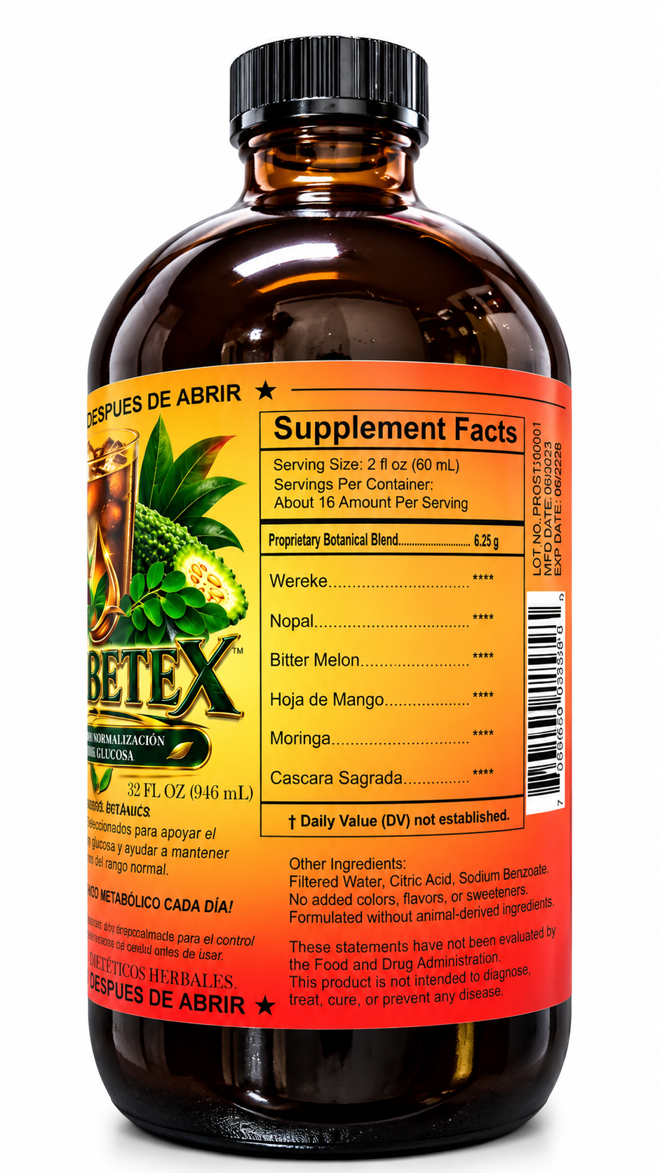 Diabetex – Tónico Herbal Natural 32 fl oz (946 mL)