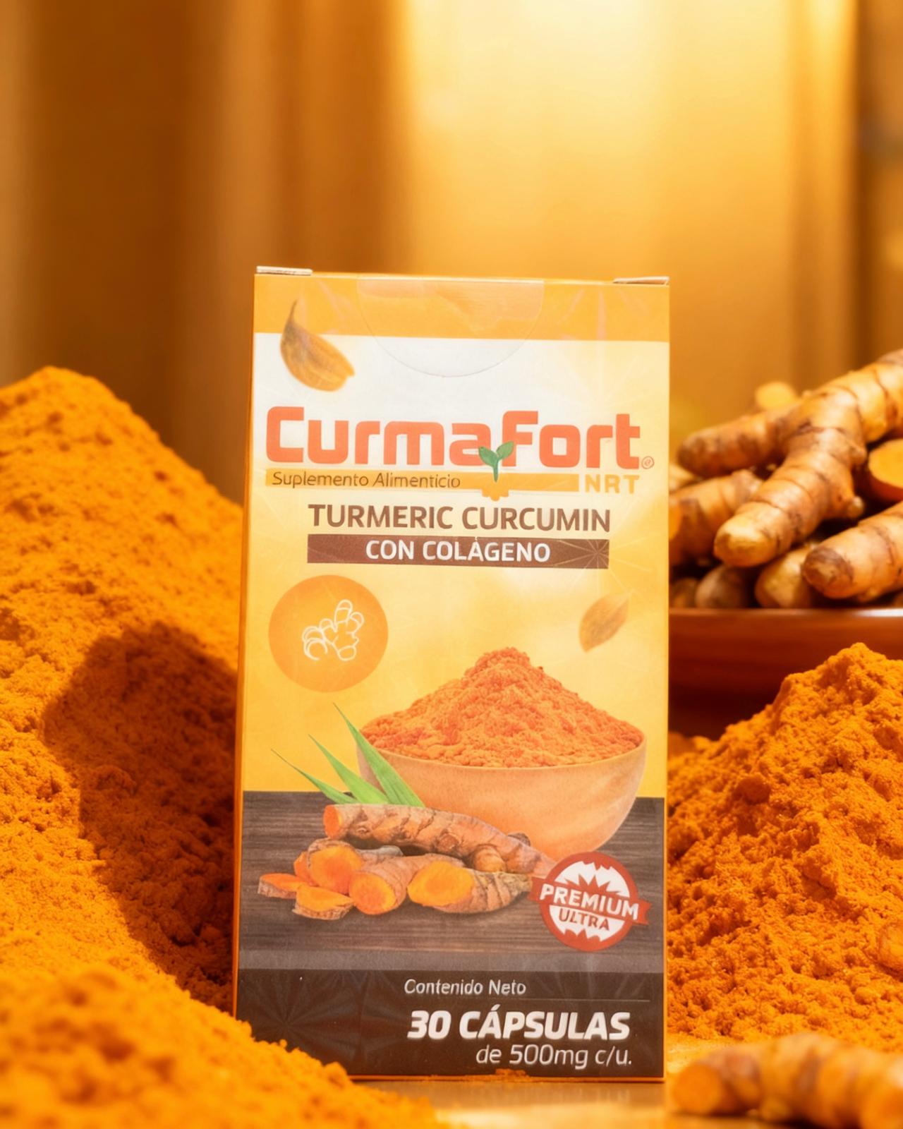 CurmaFort Turmeric Curcumin Con Colageno 30 Capsulas de 500mg C/U