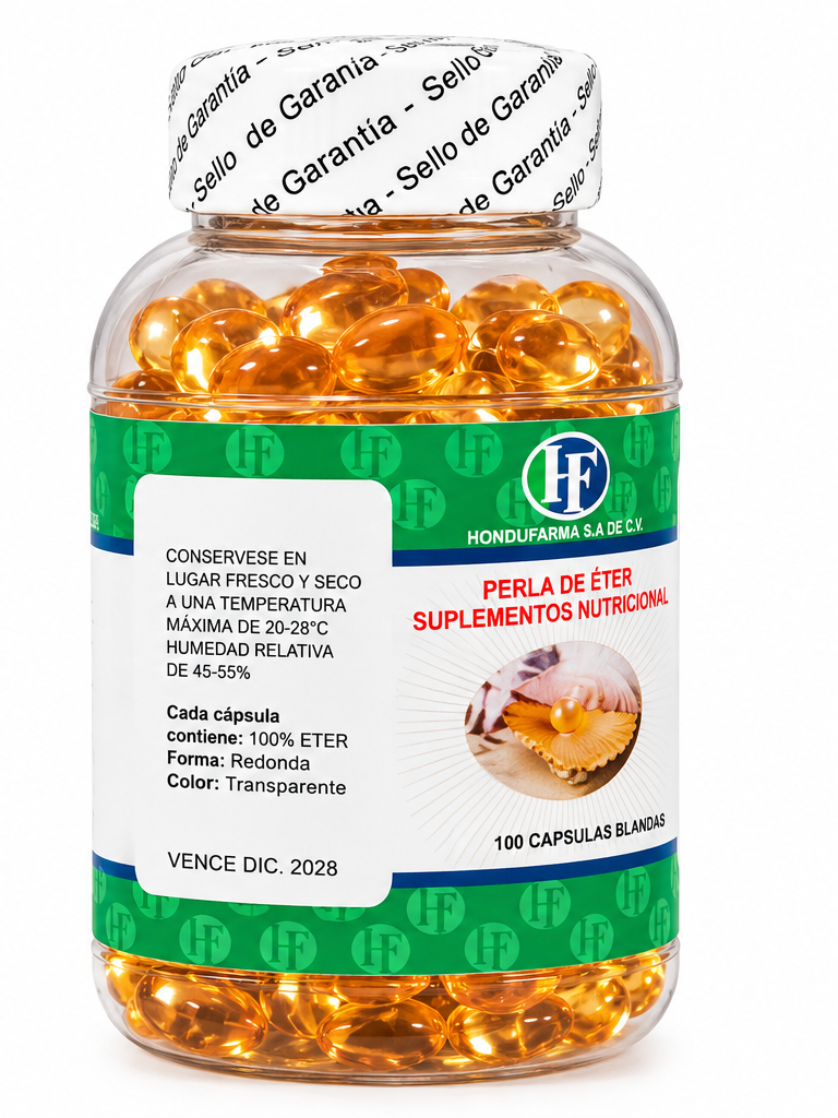 Perla de Éter Hondufarma – 100 Cápsulas Blandas
