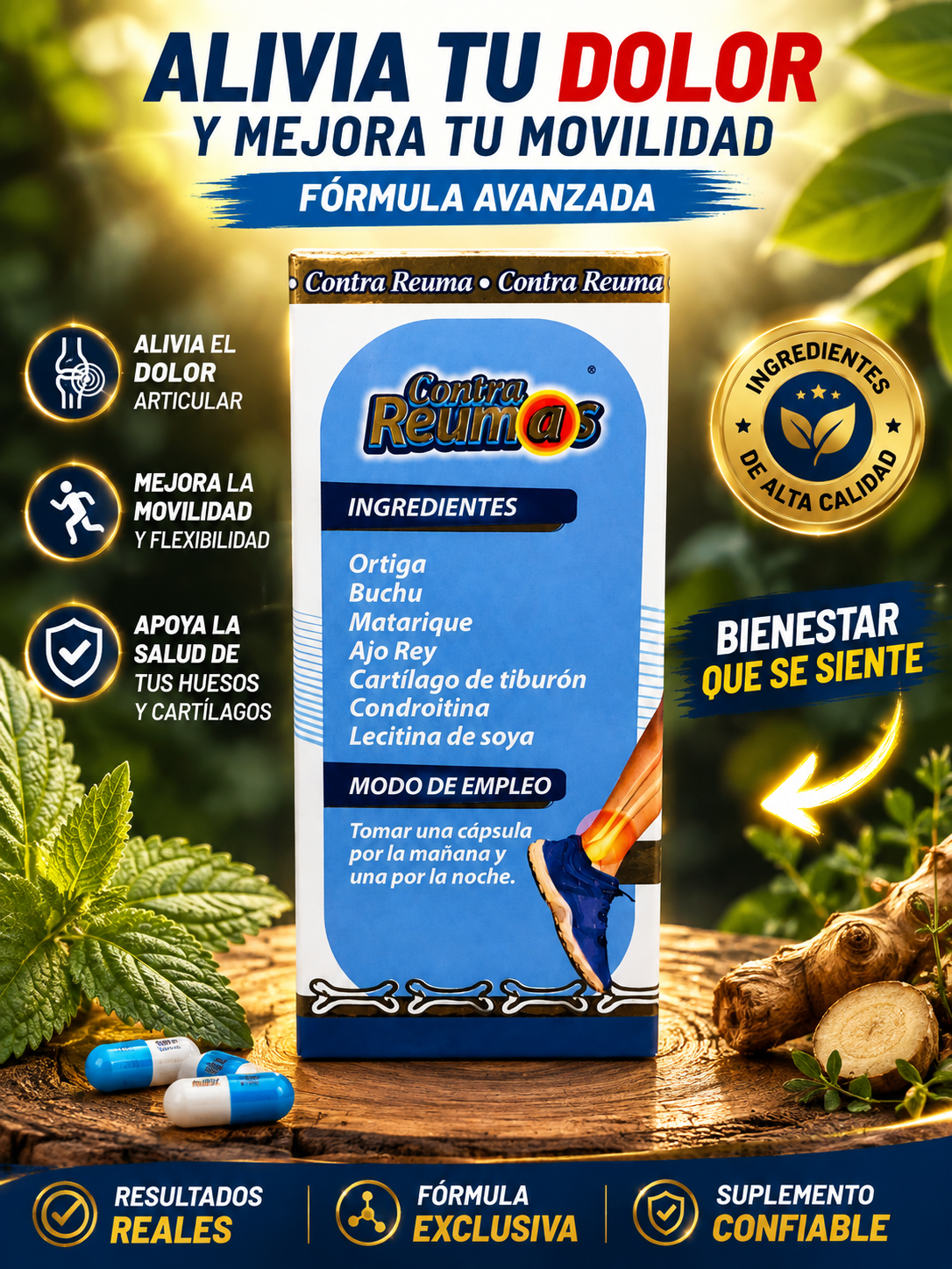 Contra Reumas® 100 Cápsulas Herbal Dietary Supplement