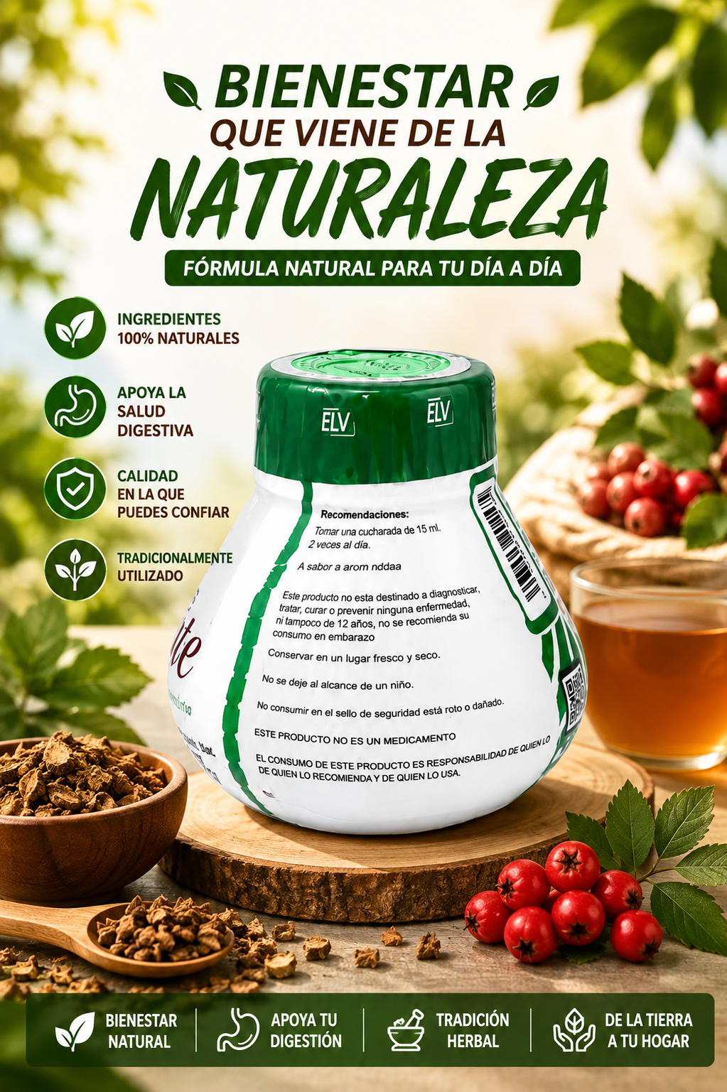 Raíz de Tejocote ELV Alipotec® 70 g Herbal Dietary Supplement