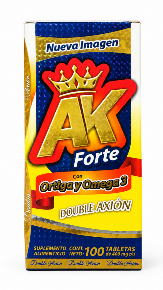 AK Forte Doble Acción con Ortiga y Omega 3 -100 Tabletas