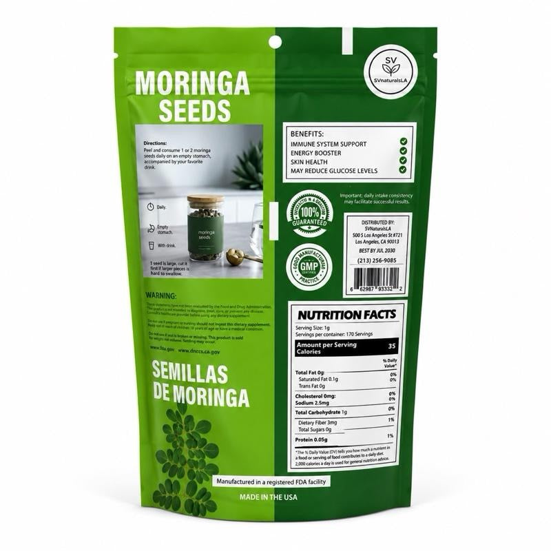 Natural Moringa Seeds 6oz - 100% Natural Dried Herbs