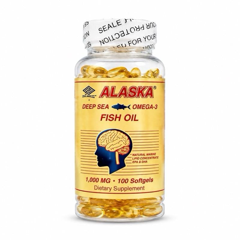 Alaska Deep Sea Fish Oil Dietary Supplement - Natural 1005mg Omega 3,6,9 Vitamin Nutrition, 100 Softgels