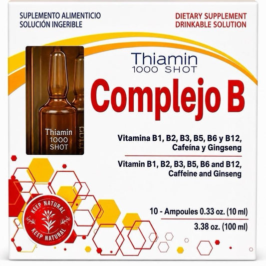 Thiamin B-Complex Supplement, 10 Ampoules (0.33oz Each)
