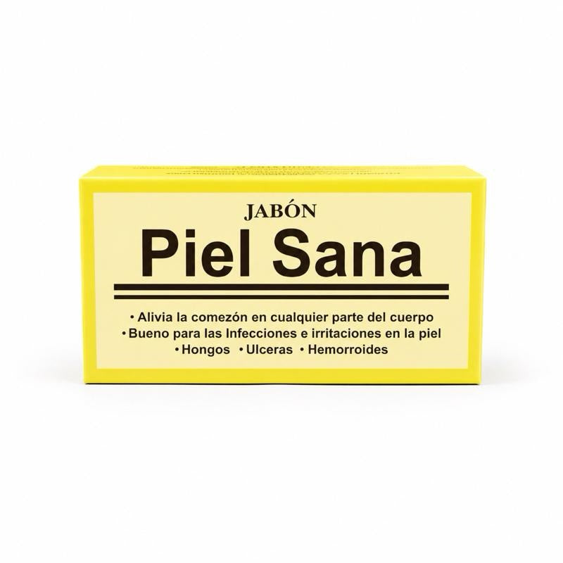 Piel Sana Jabón - Alivia Comezón, Ideal for Skin Infections & Irritations, Effective Against Fungus, Ulcers, and Hemorrhoids