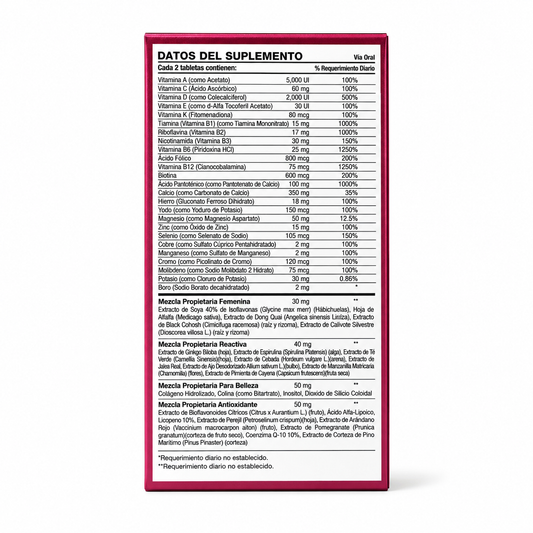 VIJOSA Ultra Doceplex Women's Dietary Supplement - Healthcare Support for Stress Relief, Essential Vitamins (50 Tablets) Anti Stress Multivitamin Brain Nutrition Supplement