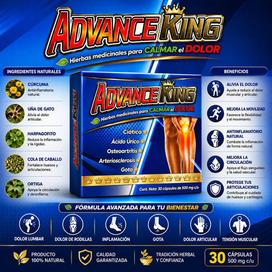 ADVANCE King 30 Cápsulas Reforzado con Ajo Rey Dietary Supplement Healthcare Natural