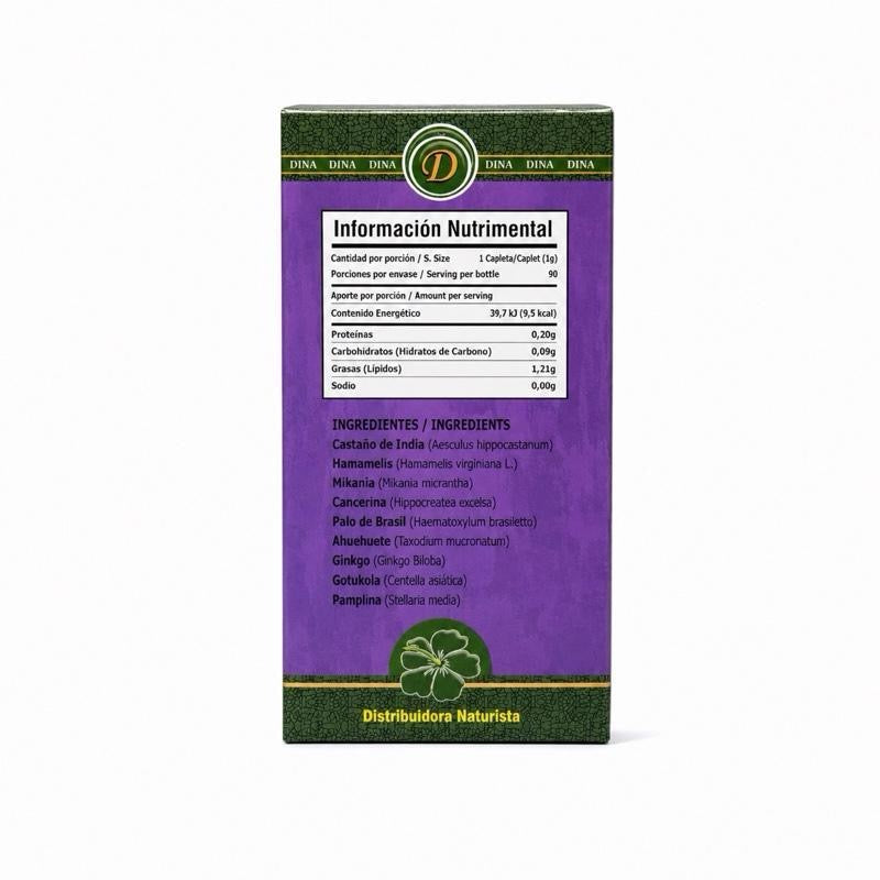 DINA Castaño de Indias Supplement for Varices Flebitis Hemorrhoids 90 Capsules