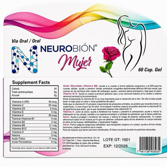 Neurobion Mujer Multimineral & Multivitamin – 60 Capsules
