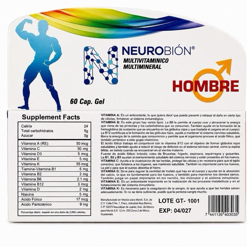 Neurobion Hombre  Multimineral & Multivitamin – 60 Capsules