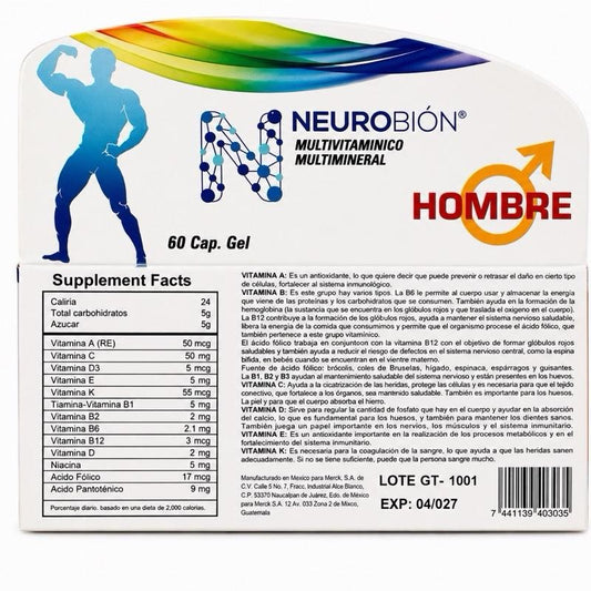 Neurobion Hombre  Multimineral & Multivitamin – 60 Capsules