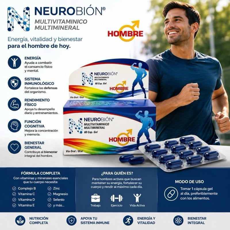 Neurobion Hombre  Multimineral & Multivitamin – 60 Capsules