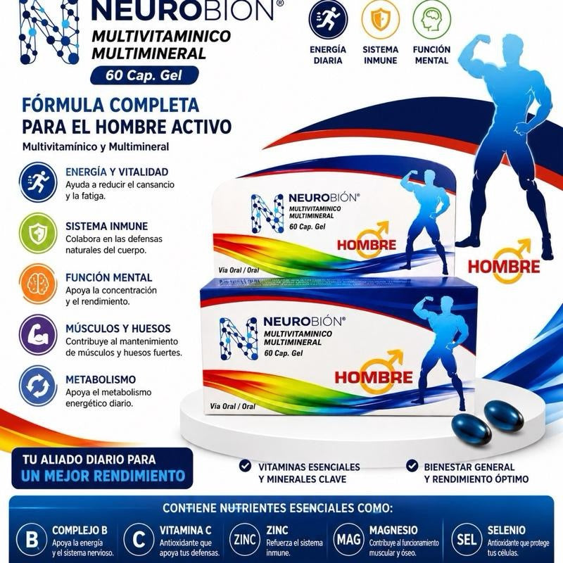 Neurobion Hombre  Multimineral & Multivitamin – 60 Capsules
