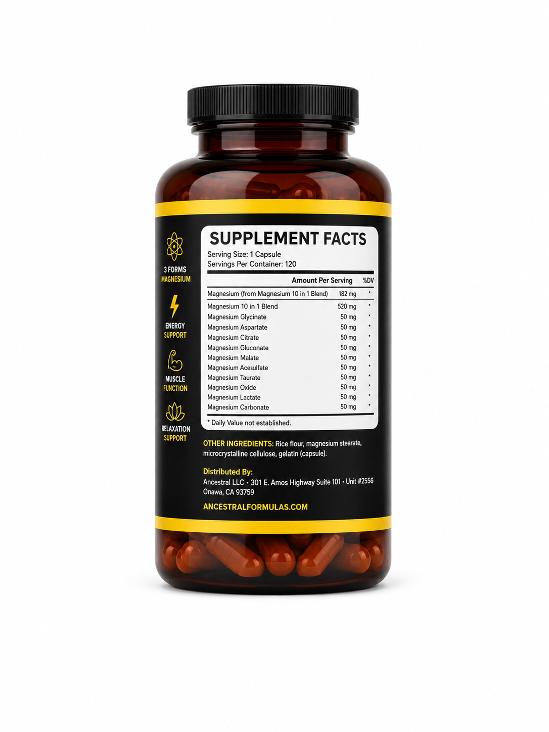 Ancestral Magnesium Complex 10 Essential Magnesium Supplements | 120 Capsules