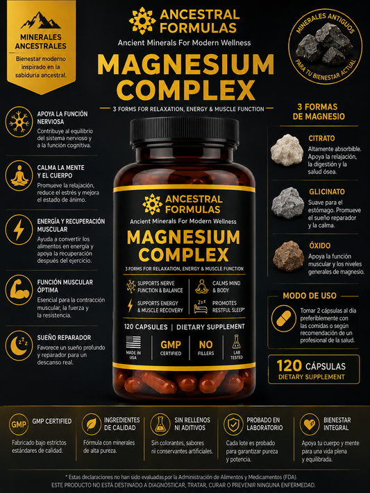Ancestral Magnesium Complex 10 Essential Magnesium Supplements | 120 Capsules