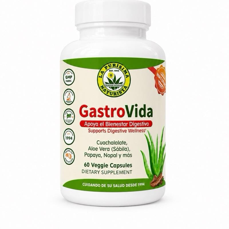 GastroVida Apoya el Bienestar Digestivo, Supports Digestive Wellness 60 Capsules