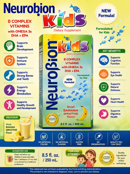 Neurobion Kids Multi-Vitamin with Omega-3s – 8.5 fl oz