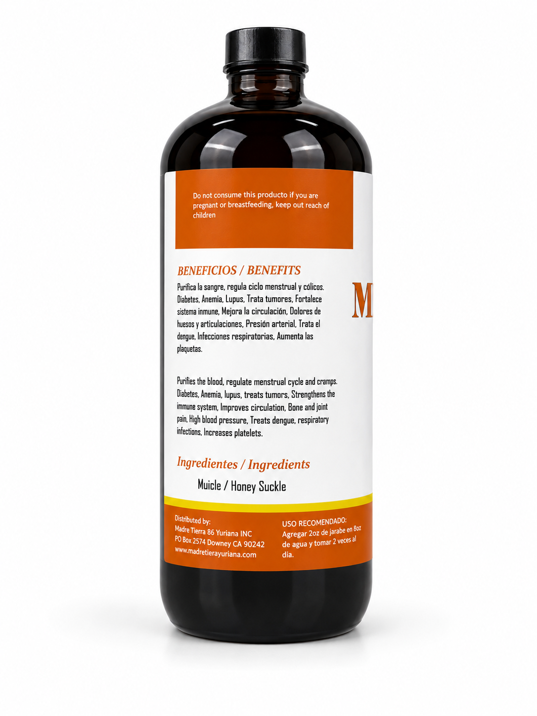 Madre Tierra Muicle Tónico | Honey Suckle Liquid Supplement (32fl oz)