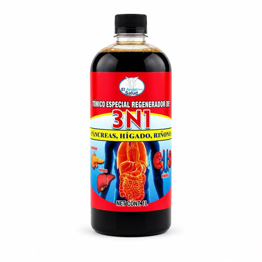 3-in-1 Liquid Supplement for Liver, Kidney, and Pancreas Support (Tónico Especial Páncreas + Hígado + Riñones) | 1L Healthcare Edible