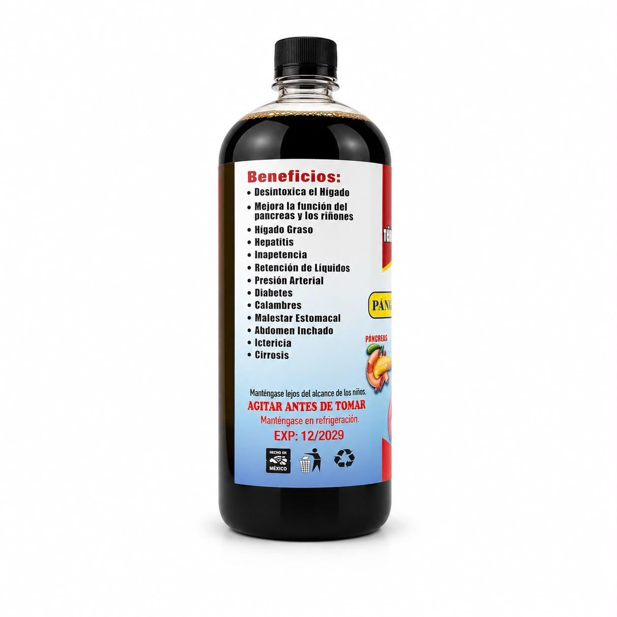 3-in-1 Liquid Supplement for Liver, Kidney, and Pancreas Support (Tónico Especial Páncreas + Hígado + Riñones) | 1L Healthcare Edible