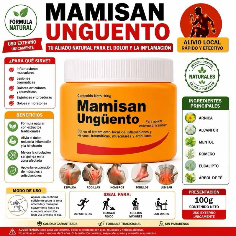 Mamisan Herbal Topical Ointment for Adults, 100 g – Traditional External-Use Balm for Massage and Daily Body Care