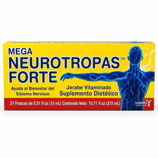 Mega Nuero-Tropas Forte Jarabe Vitaminado | Liquid Dietary Supplement (21 Bottles of 0.51fl oz)