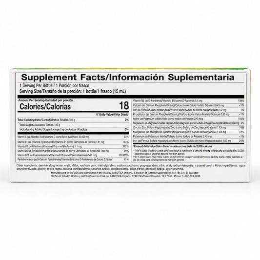 Nuero-Stress+Complejo B Jarabe Vitaminado | Liquid Supplement (21 Frascos de 0.51fl oz)