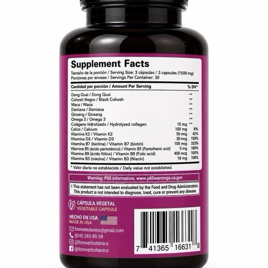 Forever Natural Horm-O Balance Promotes Healthy Menstruation, Healthy Uterus & More! 90 Capsules