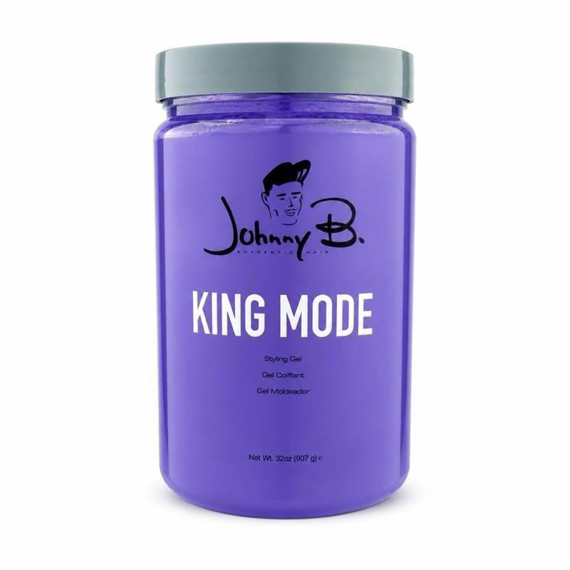 Johnny B King Mode Styling Gel - Long-Lasting Wear, No Flaking, Masculine Suede & Citrus Scent (32oz)