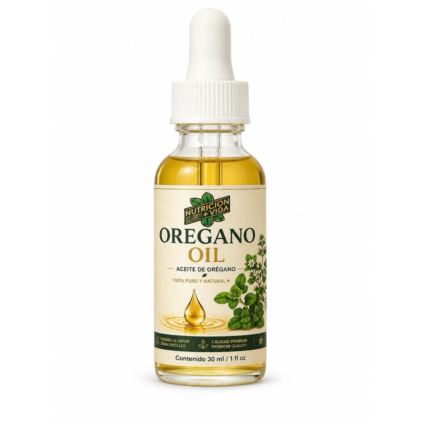 Nutricion+Vida Oregano Oil 30ml - 100% Pure and Natural Essential Oil for Health and Wellness