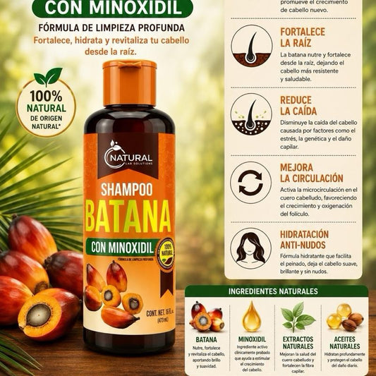 NATURAL Batana con Minoxidil Shampoo Nourishing Haircare Cleanser 16oz
