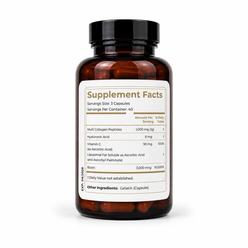 Ancestral Formulas Collagen Peptides for Healthy Skin Nail & Joint Formula 120 Capsules