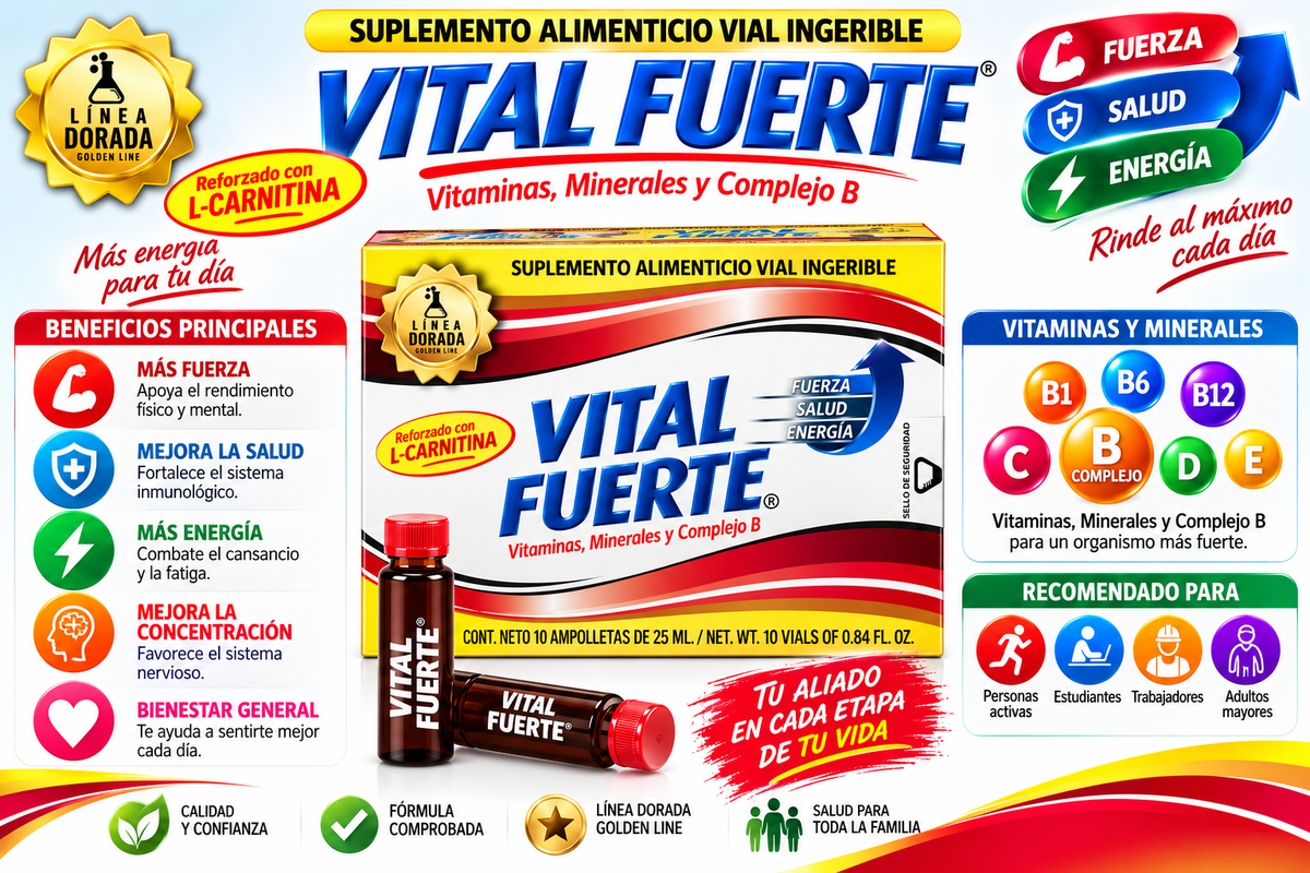 Vital Fuerte Minerales + Complejo B – Dietary Supplement with Essential Minerals and B-Complex Vitamins for Daily Nutritional and Wellness Support