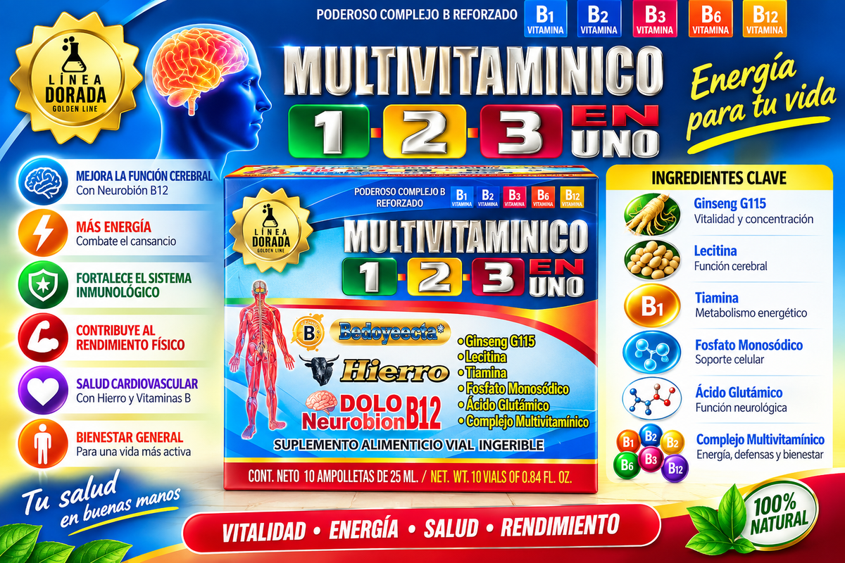 Multivitamínico 1-2-3 en Uno – Complete Daily Vitamin and Mineral Dietary Supplement for Adult Nutrition, Wellness and Everyday Nutritional Support