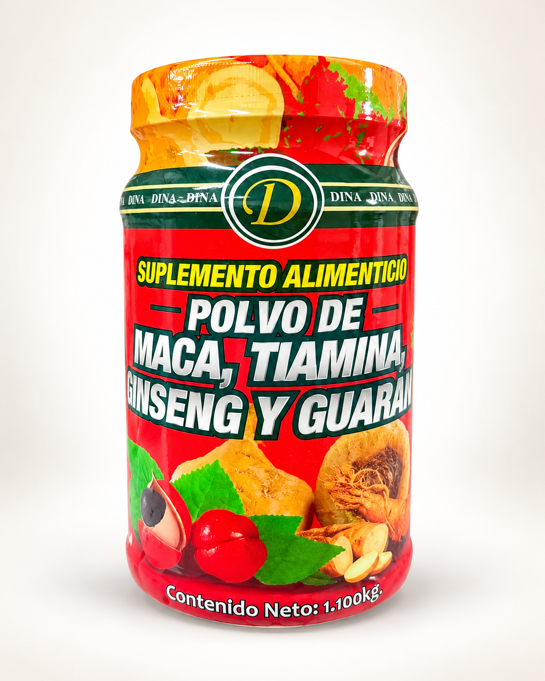 Maca + Tiamina + Ginseng + Guaraná en Polvo – Suplemento Alimenticio 1.1 kg