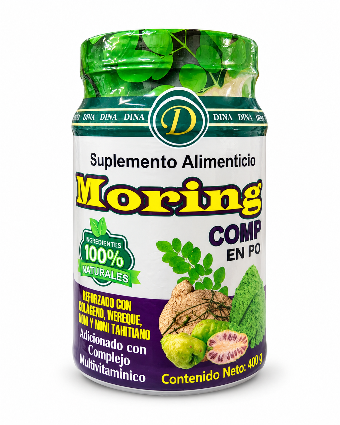 Moringa Complex en Polvo con Colágeno, Wereque, Noni y Complejo Multivitamínico – 400 g