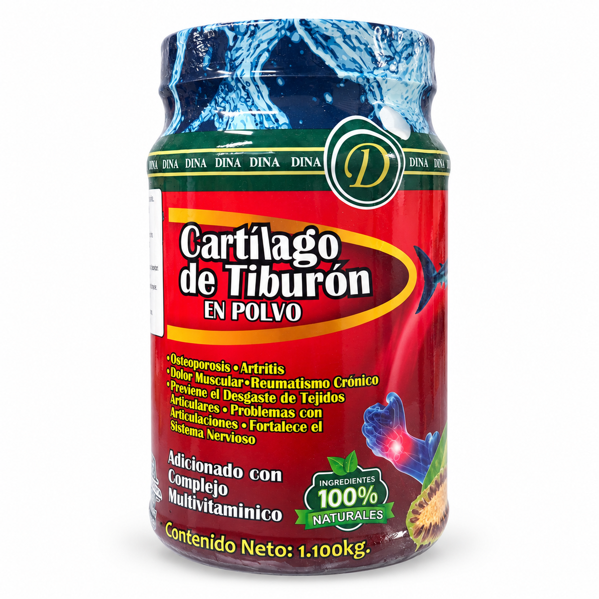 Cartílago de Tiburón en Polvo DINA – Fórmula con Colágeno, Vitaminas y Minerales