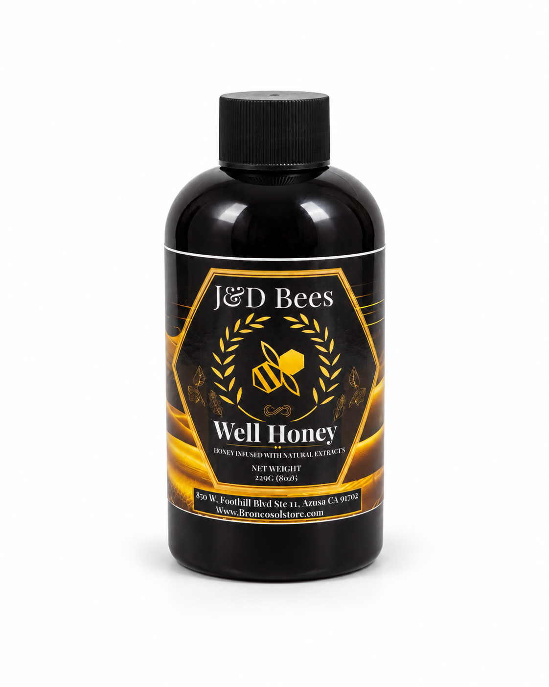 J&D Bees Well Honey – Miel infusionada con extractos naturales, 8 oz