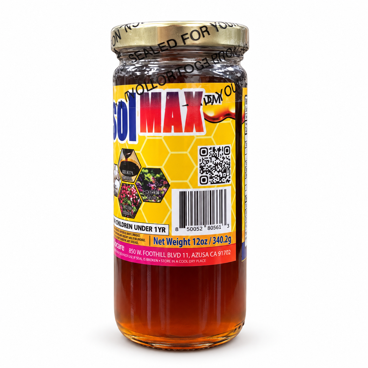 Broncosol Max – Miel con extractos naturales, 12 oz