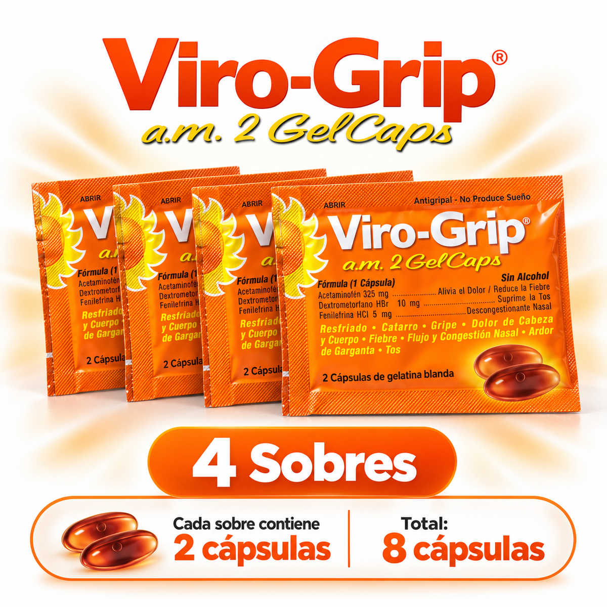 Viro-Grip a.m. 2 GelCaps – Sobres Individ