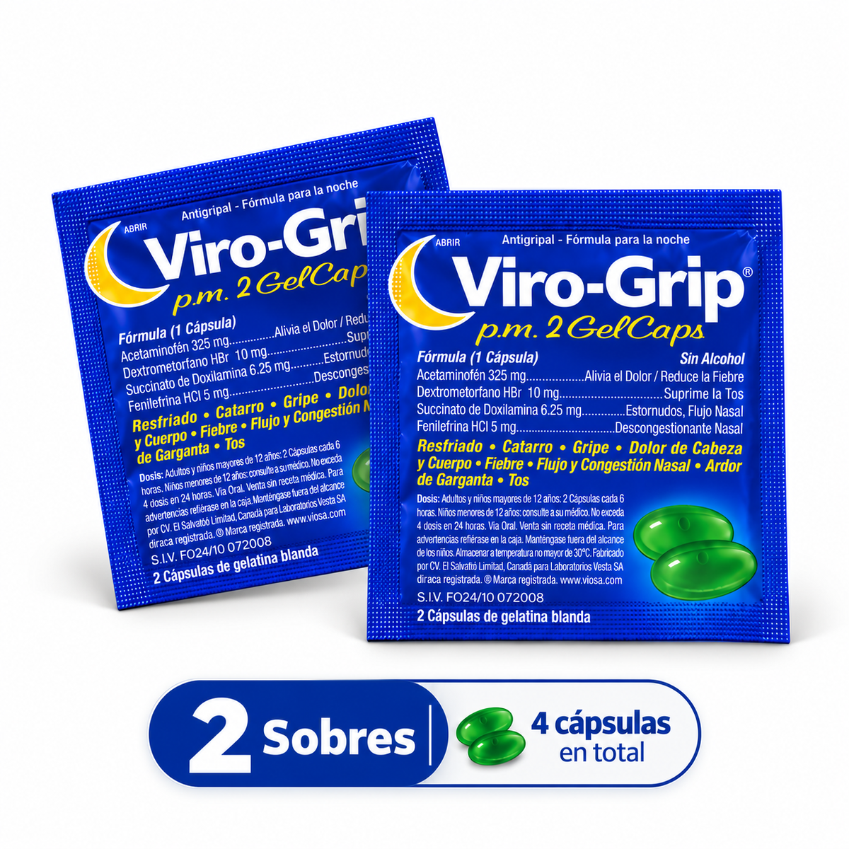 Viro-Grip p.m. 2 GelCaps – Paquete de 2 Sobres