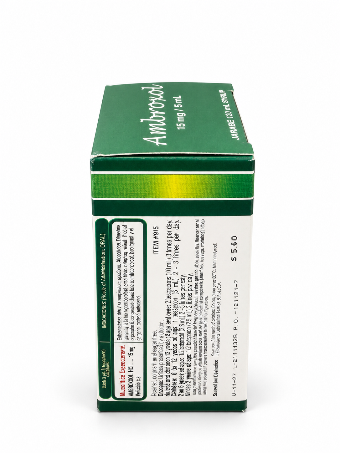 Ambroxol Jarabe 15 mg / 5 mL – 120 mL | Mucolítico y Expectorante