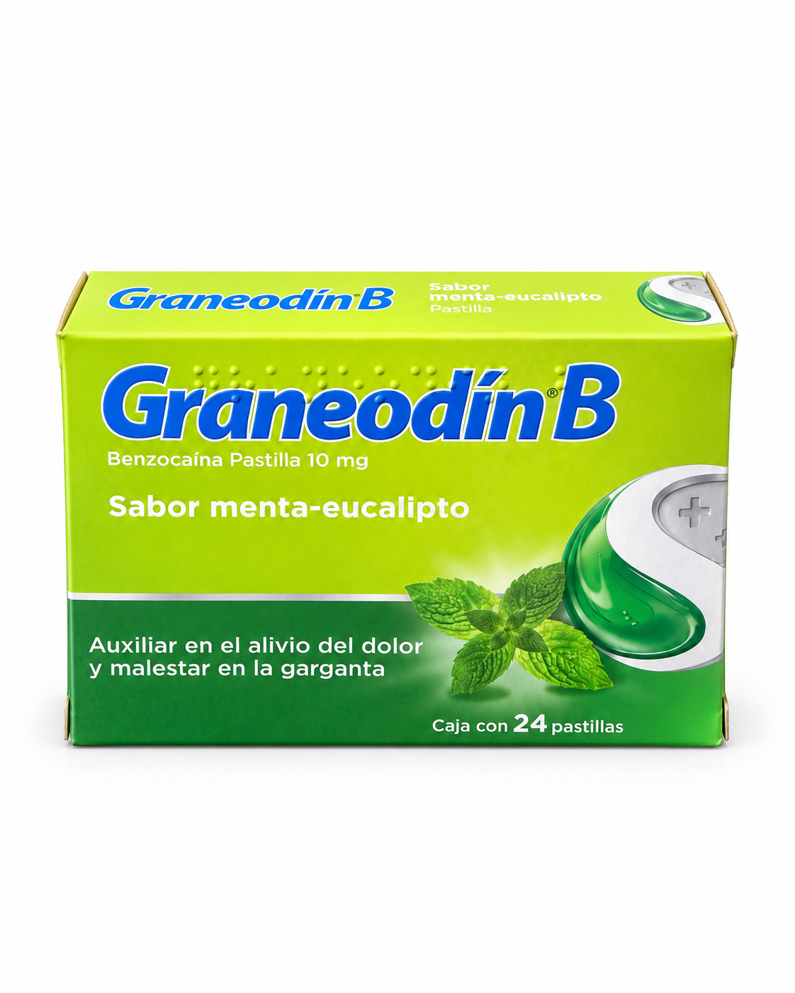 Graneodín B – Sabor Menta-Eucalipto | Caja con 24 Pastillas
