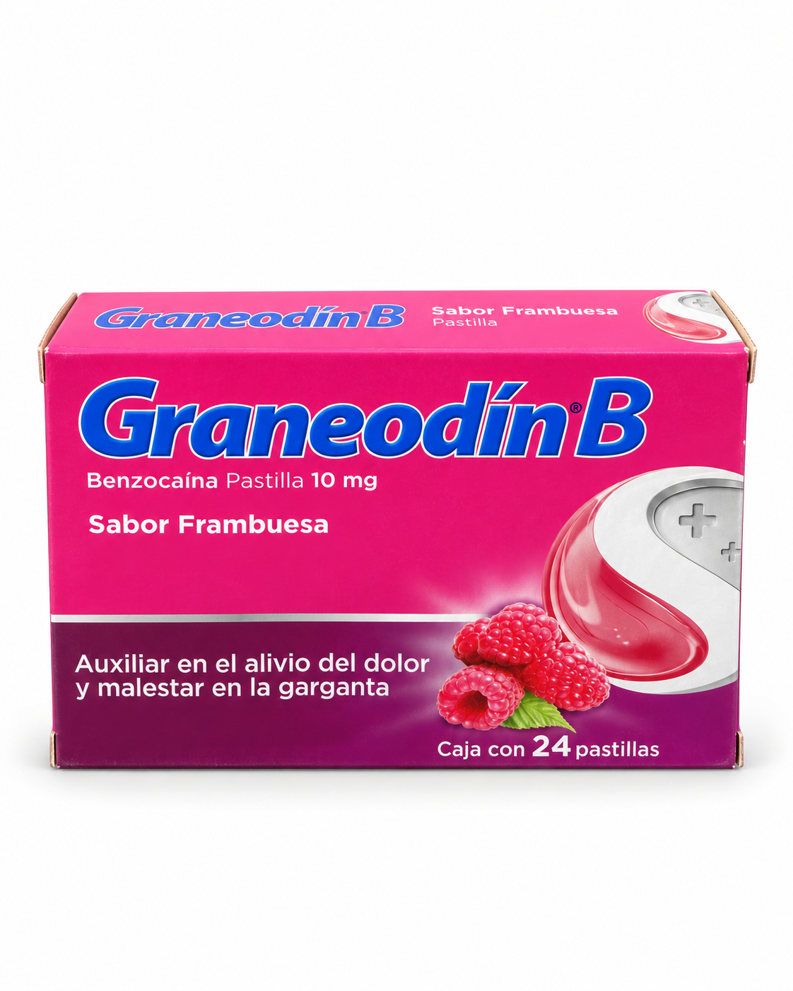 Graneodín B Sabor Frambuesa – 24 Pastillas | Alivio para la Garganta